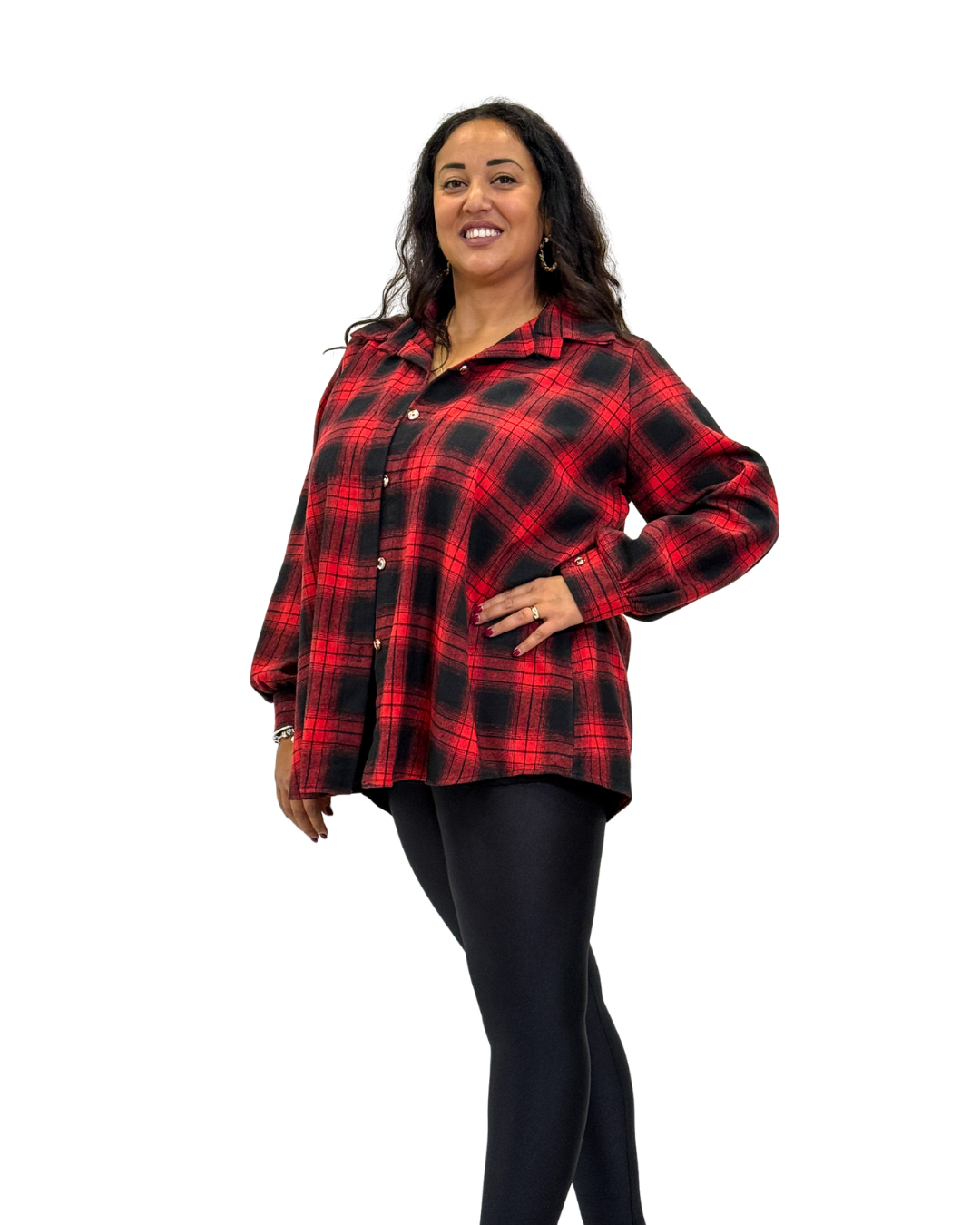 Camicia a Scacchi Rossa e Nera DressUp Curvy