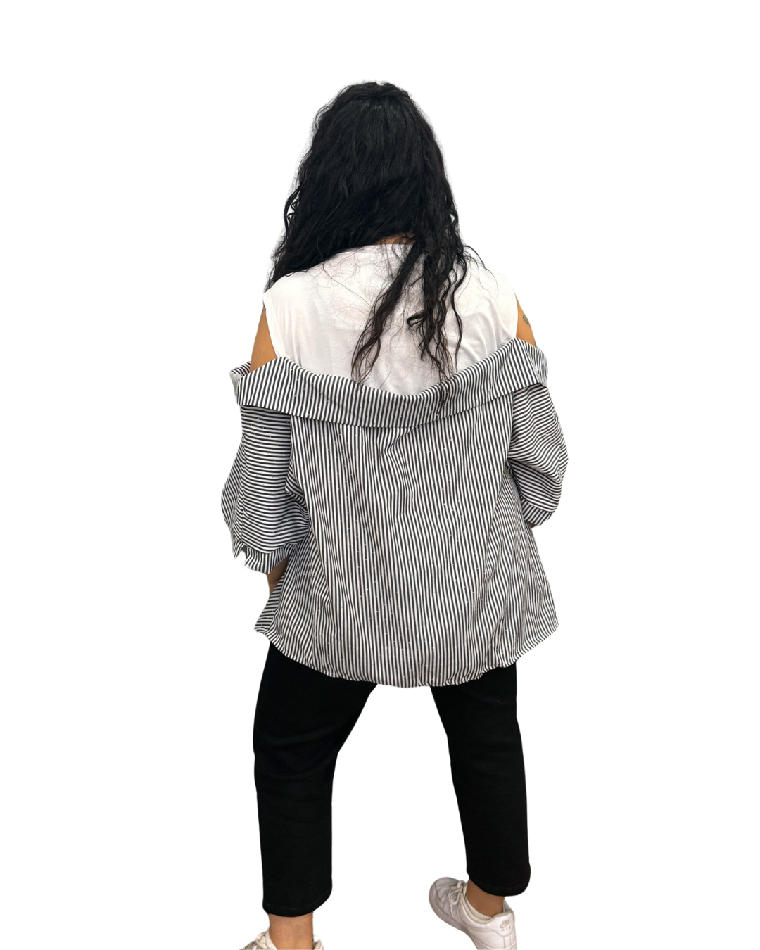 Maglia Romina -  Bianca riga nera