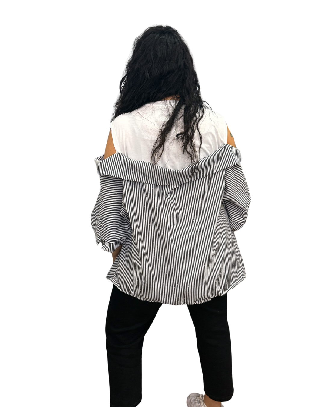 Maglia Romina -  Bianca riga nera