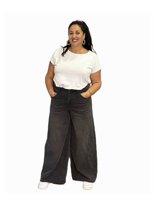 Jeans Nero a Palazzo