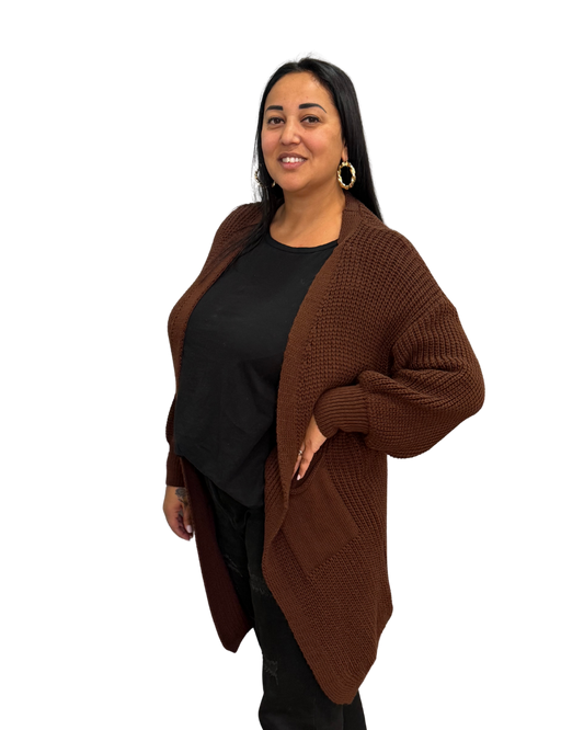 Cardigan Marisol Lungo - Marrone
