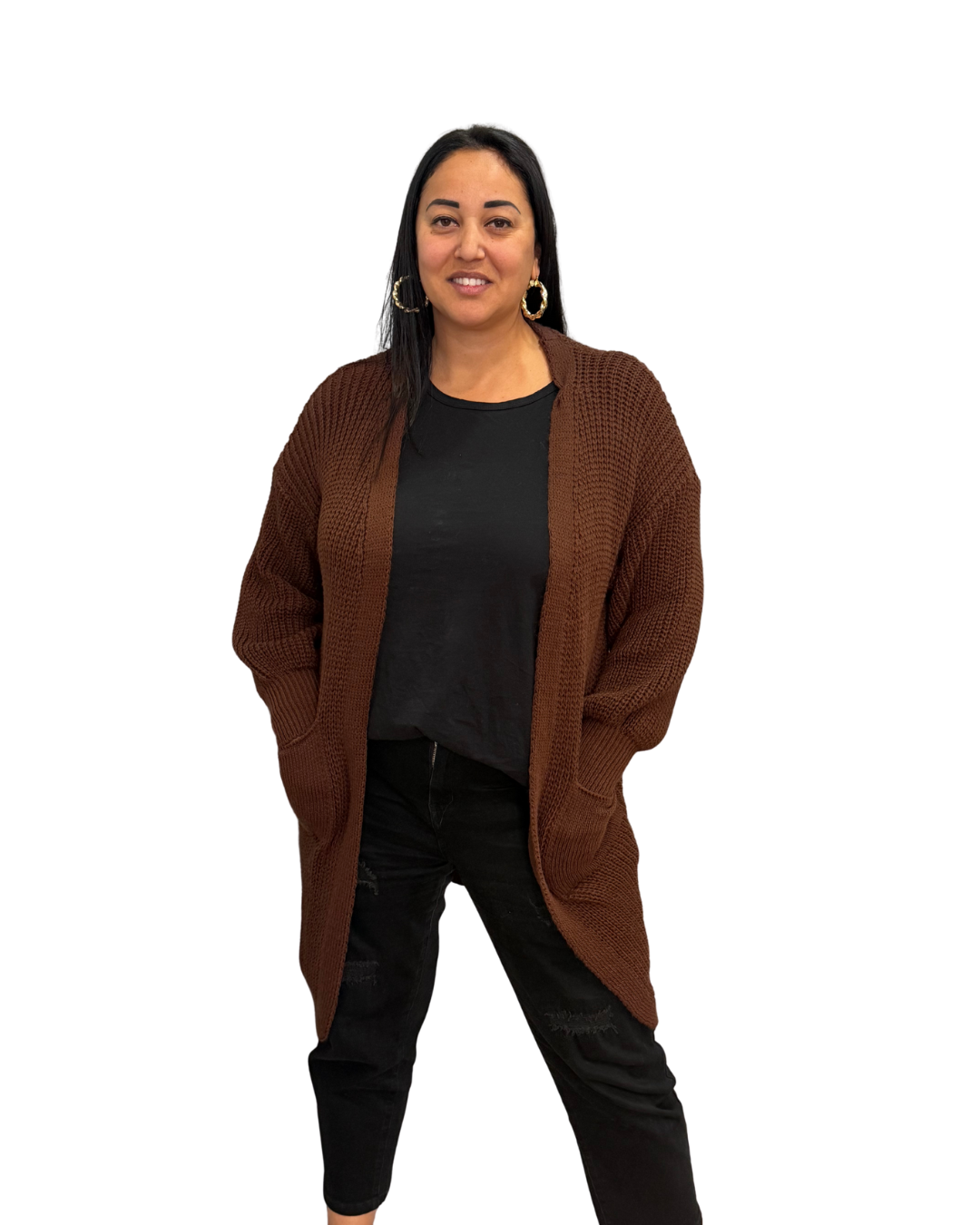 Cardigan Marisol Lungo - Marrone