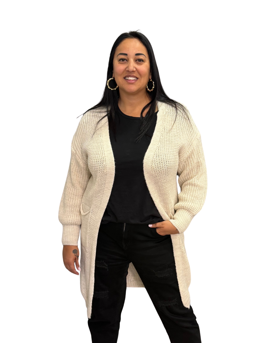 Cardigan Marisol Lungo - Panna