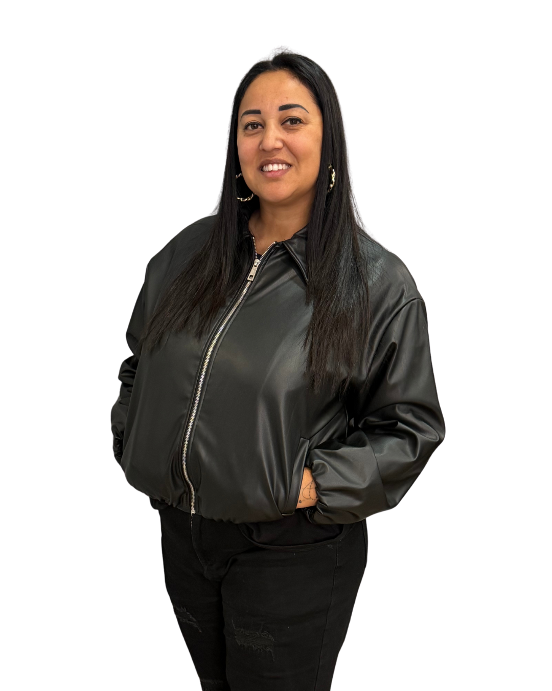 Bomberino in Ecopelle Nero