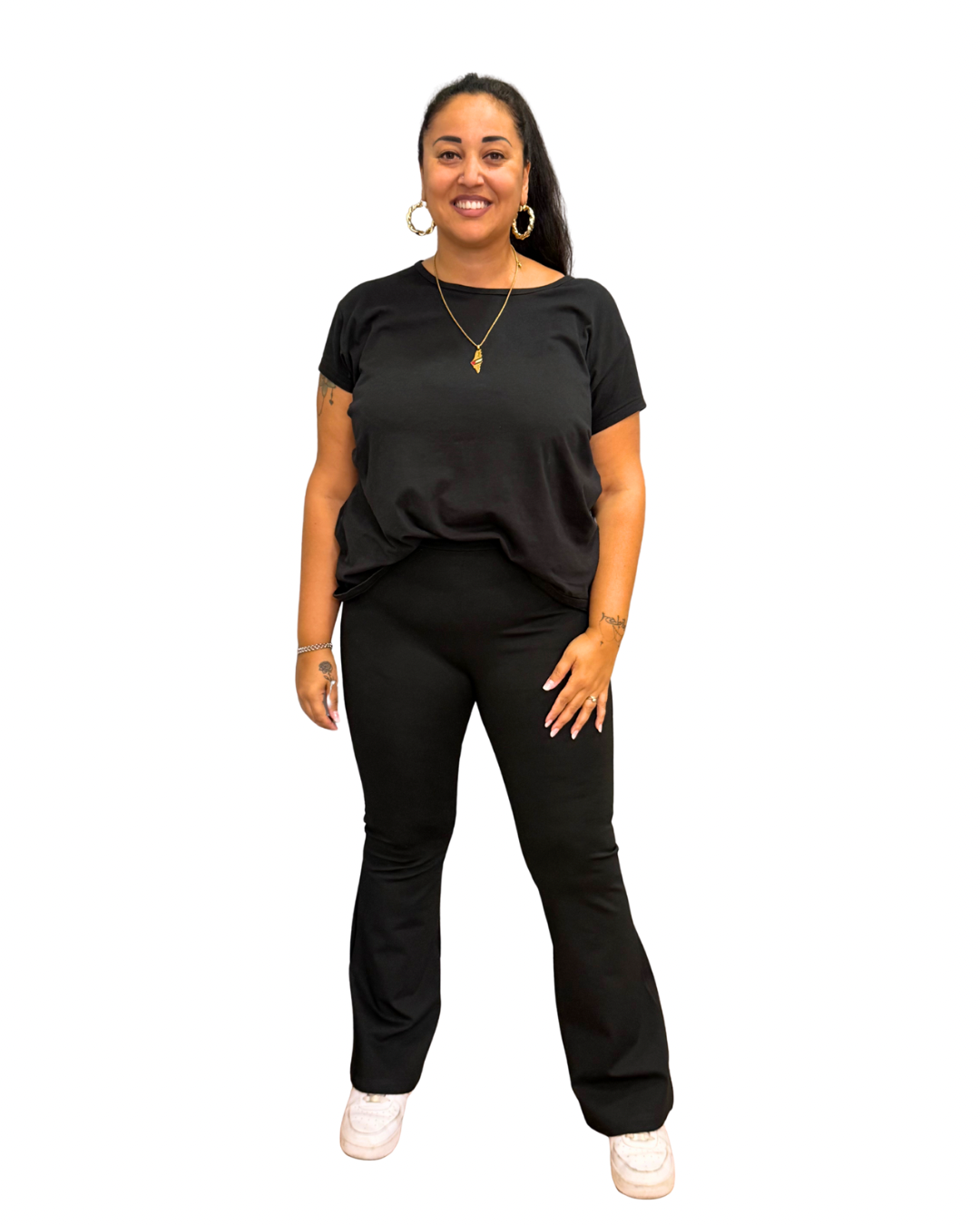 Pantalone Basic a zampa Nero