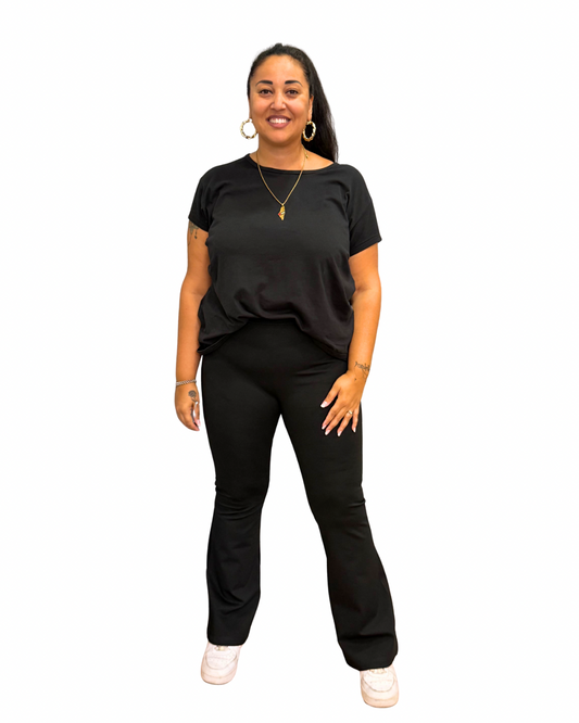 Pantalone Basic a zampa Nero