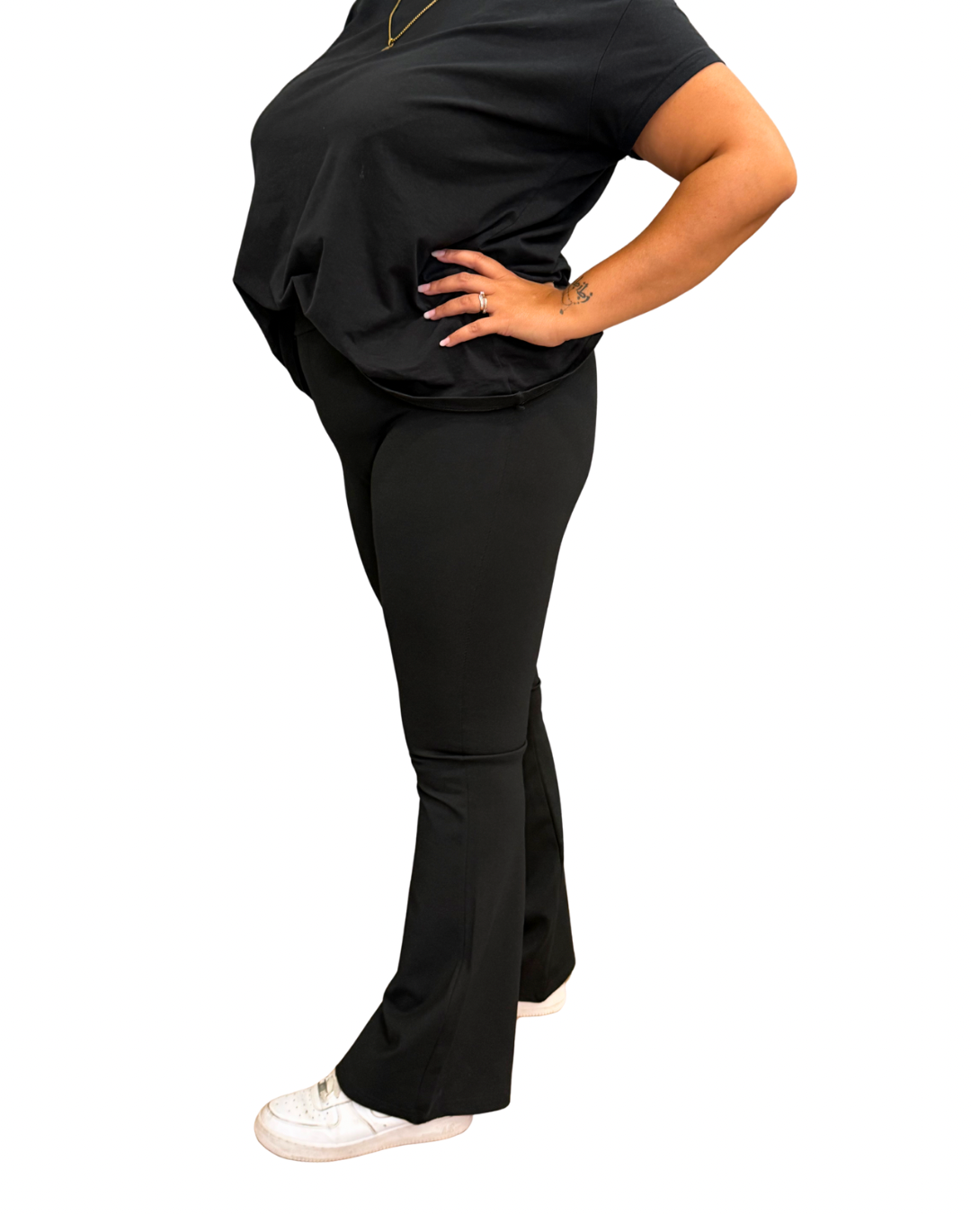 Pantalone Basic a zampa Nero